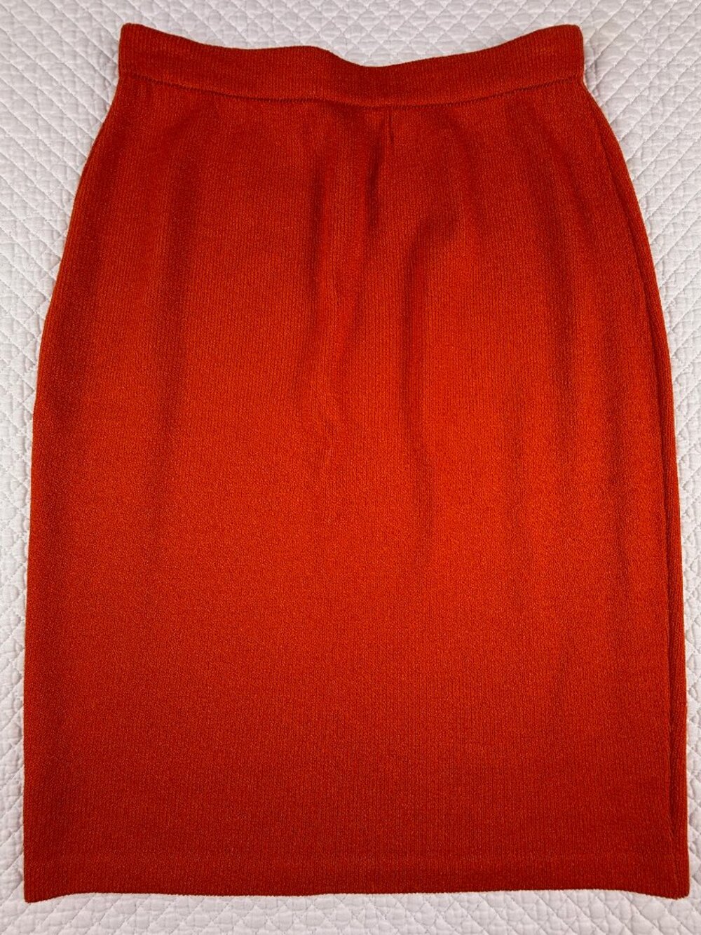 St. John Santana Knit Pencil Skirt Rust Orange Red Wool Blend Size 6